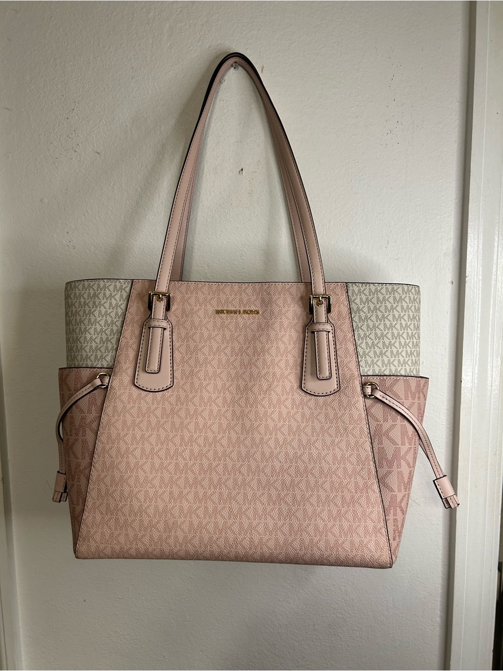 Michael Kors Blush and Cream Logo Tote Shoulder Bag